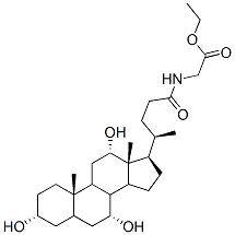 ethyl N-[(3alpha,7alpha,12alpha)-3,7,12-trihydroxy-24-oxocholan-24-yl]aminoacetate  Struktur