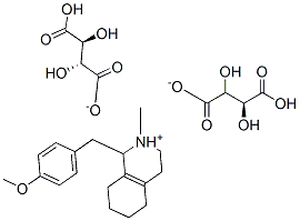 (1S)-1,2,3,4,5,6,7,8-オクタヒドロ-1α-(4-メトキシベンジル)-2-メチルイソキノリン・(2R,3R)-2,3-ジヒドロキシブタン二酸 化学構造式