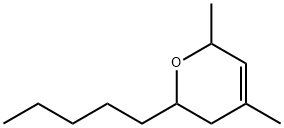 3,6-ジヒドロ-4,6-ジメチル-2-ペンチル-2H-ピラン 化学構造式