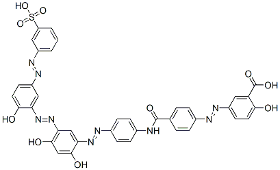 5-[[4-[[[4-[[2,4-dihydroxy-5-[[2-hydroxy-5-[(3-sulphophenyl)azo]phenyl]azo]phenyl]azo]phenyl]amino]carbonyl]phenyl]azo]salicylic acid Structure