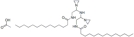 N,N′-[イミノビス(2,1-エタンジイルイミノ-2,1-エタンジイル)]ビス(テトラデカンアミド)・酢酸 化学構造式