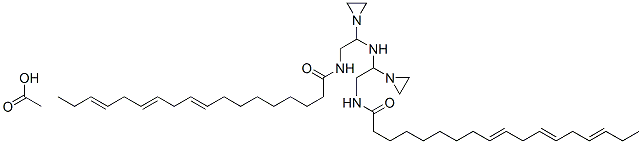 N,N′-[イミノビス(2,1-エタンジイルイミノ-2,1-エタンジイル)]ビス(9,12,15-オクタデカトリエンアミド)・酢酸 化学構造式