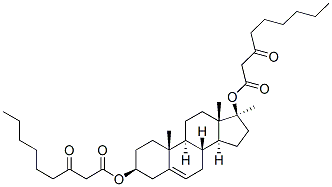 (3beta,17beta)-17-methylandrost-5-ene-3,17-diyl bis(3-oxononanoate) Struktur