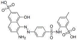 6-amino-4-hydroxy-5-[[4-[[(4-methyl-2-sulphophenyl)amino]sulphonyl]phenyl]azo]naphthalene-2-sulphonic acid Struktur