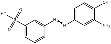 3-[(3-アミノ-4-ヒドロキシフェニル)アゾ]ベンゼンスルホン酸 化学構造式