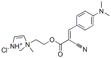 1-[2-[[2-シアノ-3-[4-(ジメチルアミノ)フェニル]-1-オキソ-2-プロペニル]オキシ]エチル]-1-メチルイミダゾリウム・クロリド 化学構造式