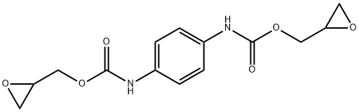 1,4-フェニレンビスカルバミド酸ビス(オキシラニルメチル) 化学構造式