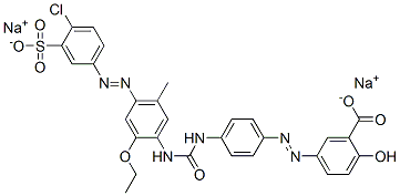 5-[[4-[[[[4-[(4-クロロ-3-スルホフェニル)アゾ]-2-エトキシ-5-メチルフェニル]アミノ]カルボニル]アミノ]フェニル]アゾ]-2-ヒドロキシ安息香酸ジナトリウム 化学構造式