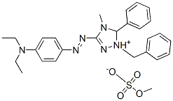 1-benzyl-3-[[4-(diethylamino)phenyl]azo]-4-methyl-5-phenyl-1H-1,2,4-triazolium methyl sulphate 结构式