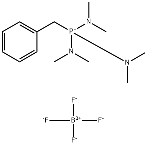 benzyltris(dimethylaminato)phosphorus(1+) tetrafluoroborate(1-) Struktur