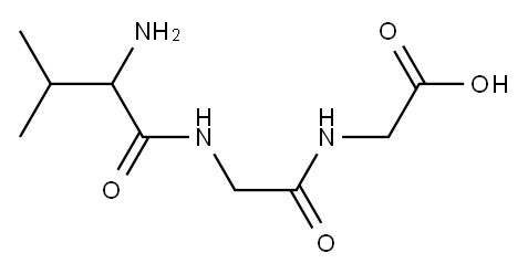 rac-[[[[(R*)-1-アミノ-2-メチルプロピル]カルボニル]アミノアセチル]アミノ]酢酸 化学構造式