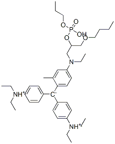 [4-[[3-butoxy-2-[(hydroxypropoxyphosphinyl)oxy]propyl]ethylamino]-o-tolyl]bis[4-(diethylammonio)phenyl]methylium 结构式
