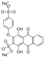 disodium 9,10-dihydro-1,4-dihydroxy-9,10-dioxo-3-(4-sulphonatophenoxy)anthracene-2-sulphonate Structure