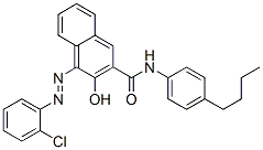N-(4-ブチルフェニル)-4-[(2-クロロフェニル)アゾ]-3-ヒドロキシ-2-ナフタレンカルボアミド 化学構造式