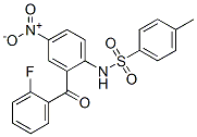 N-[2-(2-フルオロベンゾイル)-4-ニトロフェニル]-4-メチルベンゼンスルホンアミド 化学構造式