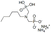 diammonium dihydrogen [(hexylimino)bis(methylene)]bisphosphonate 结构式