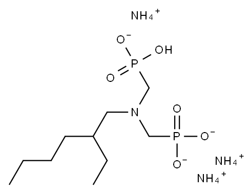 [[(2-エチルヘキシル)イミノ]ビス(メチレン)]ビスホスホン酸α,α,α'-トリアンモニウム 化学構造式