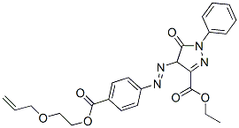 4,5-ジヒドロ-5-オキソ-1-フェニル-4-[[4-[[2-(2-プロペニルオキシ)エトキシ]カルボニル]フェニル]アゾ]-1H-ピラゾール-3-カルボン酸エチル 化学構造式