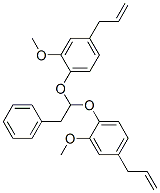 1,1'-[(2-フェニルエチリデン)ビス(オキシ)]ビス[2-メトキシ-4-(2-プロペニル)ベンゼン] 化学構造式