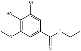3-クロロ-4-ヒドロキシ-5-メトキシ安息香酸エチル 化学構造式