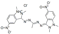 3-[[1-[(1,2-dihydro-1,2-dimethyl-5-nitro-3H-indazol-3-ylidene)hydrazono]ethyl]azo]-1,2-dimethyl-5-nitro-1H-indazolium chloride 结构式
