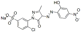 sodium 4-chloro-3-[4,5-dihydro-4-[(2-hydroxy-4-nitrophenyl)azo]-3-methyl-5-oxo-1H-pyrazol-1-yl]benzenesulphonate Struktur