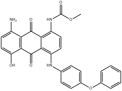 methyl [8-amino-9,10-dihydro-5-hydroxy-9,10-dioxo-4-[(4-phenoxyphenyl)amino]-1-anthryl]carbamate Struktur
