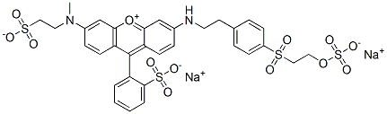 dihydrogen -3-[methyl(2-sulphonatoethyl)amino]-6-[[2-[4-[[2-(sulphonatooxy)ethyl]sulphonyl]phenyl]ethyl]amino]-9-(2-sulphonatophenyl)xanthylium , sodium salt Structure