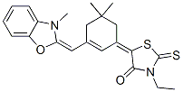 5-[5,5-dimethyl-3-[(3-methyl-(3H)-benzoxazol-2-ylidene)methyl]cyclohex-2-en-1-ylidene]-3-ethyl-2-thioxothiazolidin-4-one  Structure