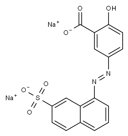 5-[(7-sulpho-1-naphthyl)azo]salicylic acid, sodium salt Structure