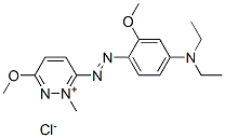 6-[[4-(ジエチルアミノ)-2-メトキシフェニル]アゾ]-3-メトキシ-1-メチルピリダジン-1-イウム・クロリド 化学構造式