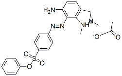 6-アミノ-1,2-ジメチル-7-[[4-(フェノキシスルホニル)フェニル]アゾ]-1H-インダゾール-2-イウム・アセタート 化学構造式