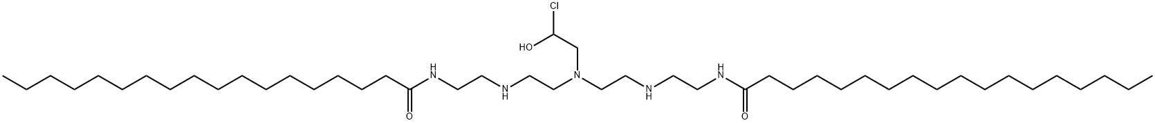 N,N'-[[(2-クロロ-2-ヒドロキシエチル)イミノ]ビス(2,1-エタンジイルイミノ-2,1-エタンジイル)]ビス(オクタデカンアミド) 化学構造式