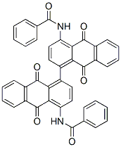 N,N'-[[(9,9',10,10'-テトラヒドロ-9,9',10,10'-テトラオキソ[1,1'-ビアントラセン])]-4,4'-ジイル]ビスベンズアミド 化学構造式