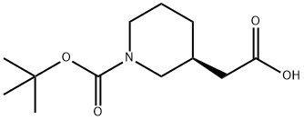 (S)-2-(1-(TERT-ブチルトキシカルボニル)ピペリジン-3-イル)酢酸 化学構造式