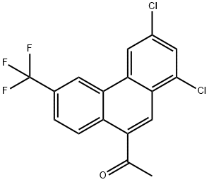 1-[1,3-ジクロロ-6-(トリフルオロメチル)フェナントレン-9-イル]エタノン 化学構造式