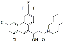 N,N-dibutyl-1,3-dichloro-.beta.-hydroxy-6-(trifluoromethyl)phenanthren-9-propanamide 结构式