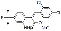 sodium 2-[2-amino-4-(trifluoromethyl)phenyl]-3-(2,4,dichlorophenyl)acrylate Structure