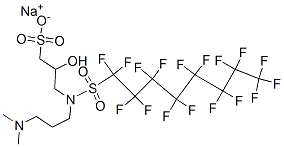 sodium 3-[[3-(dimethylamino)propyl][(heptadecafluorooctyl)sulphonyl]amino]-2-hydroxypropanesulphonate Structure