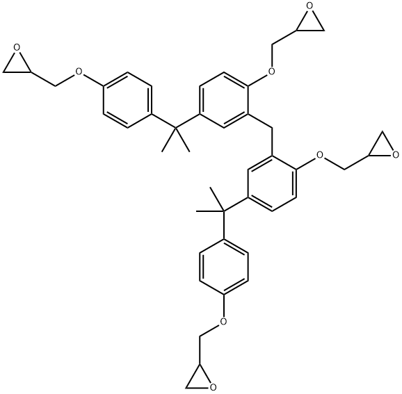 2,2'-[methylenebis[4-[1-methyl-1-[4-(oxiranylmethoxy)phenyl]ethyl]-2,1-phenylene]bis(oxymethylene)]bisoxirane 结构式