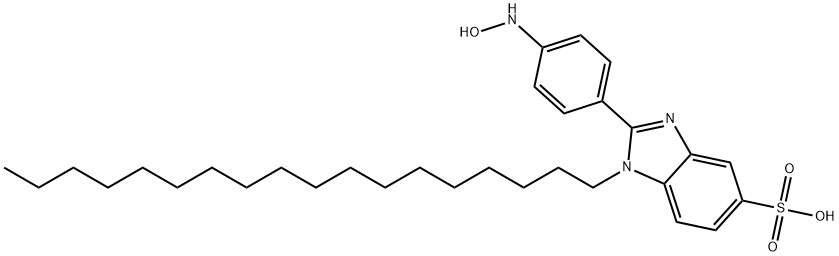2-[4-(ヒドロキシアミノ)フェニル]-1-オクタデシル-1H-ベンゾイミダゾール-5-スルホン酸 化学構造式