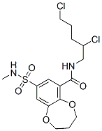 N-(2,5-dichloropentyl)-3,4-dihydro-8-(N-methylsulphamoyl)-2H-1,5-benzodioxepin-6-carboxamide 结构式
