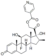 9-fluoro-11beta,17,21-trihydroxy-16beta-methylpregna-1,4-diene-3,20-dione 21-isonicotinate Struktur