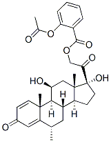 11beta,17,21-trihydroxy-6alpha-methylpregna-1,4-diene-3,20-dione 21-acetylsalicylate Structure