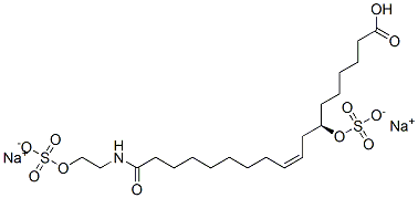 (12R,9Z)-12-[[(ソジオオキシ)スルホニル]オキシ]-N-[2-[[(ソジオオキシ)スルホニル]オキシ]エチル]-9-オクタデセンアミド 化学構造式