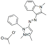 3-[(1,2-dimethyl-1H-indol-3-yl)azo]-1,5-dimethyl-2-phenyl-1H-pyrazolium acetate 结构式