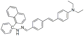 4-[2-[4-(ジエチルアミノ)フェニル]エテニル]ベンズアルデヒド1-ナフタレニルフェニルヒドラゾン 化学構造式