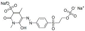 1,2-dihydro-6-hydroxy-1,4-dimethyl-2-oxo-5-[[4-[[2-(sulphooxy)ethyl]sulphonyl]phenyl]azo]pyridine-3-sulphonic acid, sodium salt 结构式