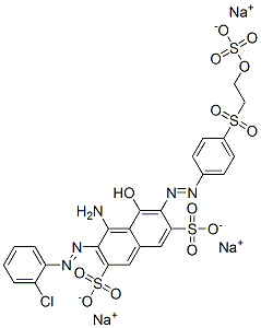 4-amino-3-[(2-chlorophenyl)azo]-5-hydroxy-6-[[4-[[2-(sulphooxy)ethyl]sulphonyl]phenyl]azo]naphthalene-2,7-disulphonic acid, sodium salt 结构式