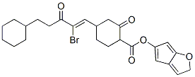 [3aR-(3aalpha,4alpha,5beta,6aalpha)]-4-(2-bromo-5-cyclohexyl-3-oxopent-1-enyl)hexahydro-2-oxo-2H-cyclopenta[b]furan-5-yl benzoate Structure